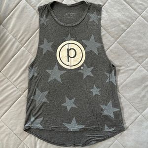 NWT - Pure Barre Tank, Charcoal w/ Stars and Circle P, Size S